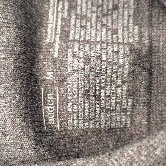 Auden Nursing Lightly Lined Yoga Bra Size Medium Gray Black Straps - Picture 7 of 7